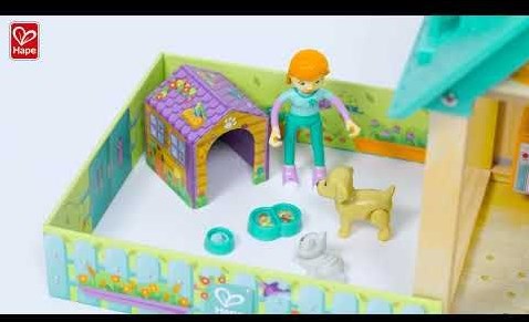 Hape Maison de poupée vétérinaire ensemble en bois avec accessoires-3