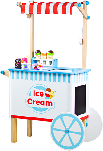 BigJigs chariot à glace en bois avec accessoires - jeu d’imitation