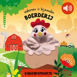 Lantaarn kartonboek boerderij met vingerpop en piepje voor kinderen