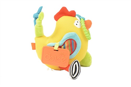 Dolce Toys speelgoed Classic activiteitenknuffel kip Henny - 26 cm