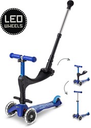 Micro Mini Micro scooter 3in1 Deluxe Push LED Blue