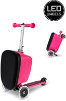 Micro kinderstep koffer LED Patch & Play Pink - scooter en bagage in één