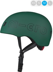 Micro casque enfant vélo et trottinette Deluxe Forest Green avec LED