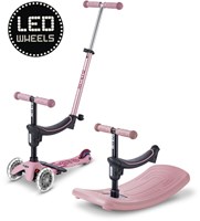 Micro step Mini Micro 6in1 Rock & Go LED roze met zitje en LED-wielen