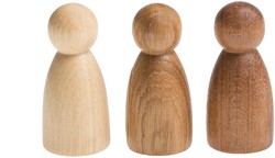 Grapat Houten Nins Verschillende Bruintinten (3 st.)