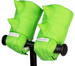 Micro Warmmuffs kinderhandschoenen Dino - waterafstotend en fleece gevoerd