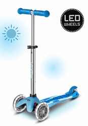 Micro kinderstep Glow LED Arctic Blue - Mini Micro scooter met lichtgevende wielen