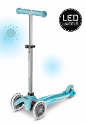 Micro kinderstep Glow LED Aqua - Mini Micro scooter met LED verlichting