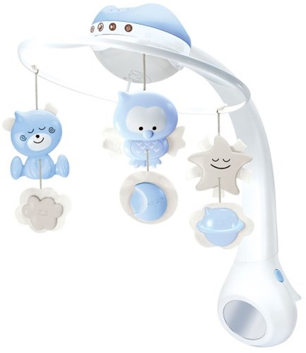 Infantino muziekmobiel 3-in-1 projector blauw babykamer nachtlamp