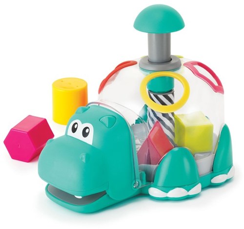 Infantino jouet trieur de formes hippopotame vert rouge éducatif