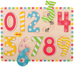 BigJigs puzzle en bois chiffres - jouet éducatif