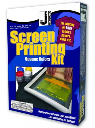 Jacquard kit de sérigraphie pour surfaces foncées 25x35 cm - jouet créatif