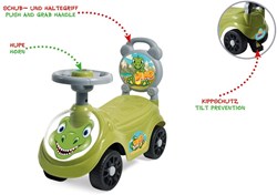 Jamara loopauto Dino - Kinderauto groen met duwstang en veiligheid