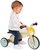 Janod Bikloon 2-in-1 houten schommelmotor & driewieler