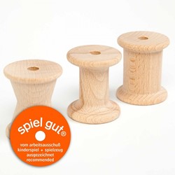 Grapat Houten Spoelen Naturelkleurig (3 st.)