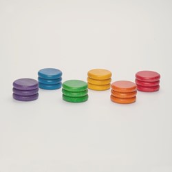 Grapat Houten Schijven Regenboogkleurig (18 st.)