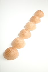 Grapat Houten Halve Bollen Naturelkleurig (6 st.)