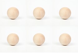 Grapat Houten Ballen Naturelkleurig (6 st.)