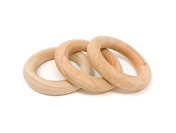 Grapat Houten Ringen Klein Naturelkleurig (3 st.)