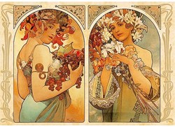 D-Toys puzzel kunst Alphonse Mucha bloemen en fruit 1000 stukjes
