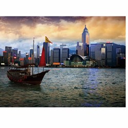 D-Toys puzzel Hong Kong eiland nachtzicht - 1000 stukjes landschap