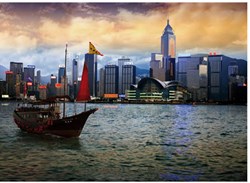 D-Toys puzzel Hong Kong eiland nachtzicht - 1000 stukjes landschap