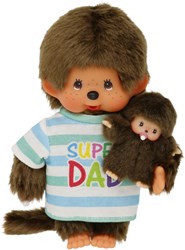 Monchhichi knuffel Super Dad jongen pop 20cm pluche speelgoed