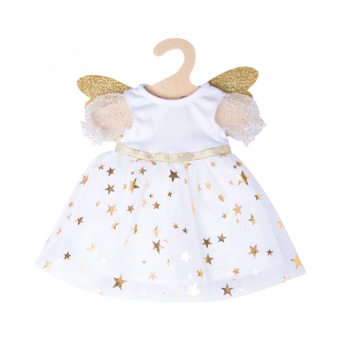 Heless robe d’ange poupée bébé blanc-or avec bandeau 28-35 cm-2