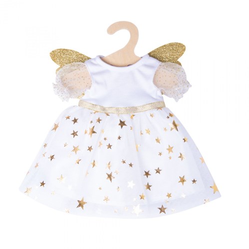 Heless robe d’ange poupée bébé blanc-or avec bandeau 28-35 cm-3