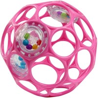 Oball Hochet Balle 10 cm - Jouet Bébé Rose