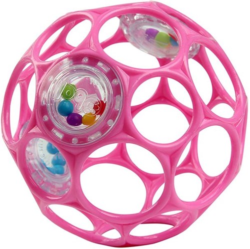 Oball Hochet Balle 10 cm - Jouet Bébé Rose