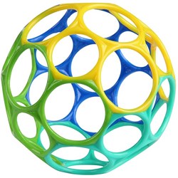 Oball klassiek speelgoed bal blauw groen geel - 10 cm grip