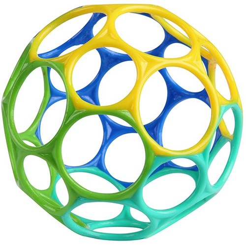 Oball balle jouet classique bleu vert jaune - 10 cm prise facile