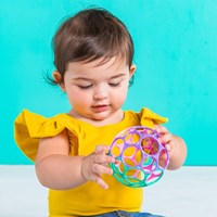 Oball balle jouet bébé classique rose - 10cm easy grip-2