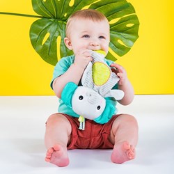 Bright Starts knuffel olifant bijtspeeltje - pluche baby speelgoed
