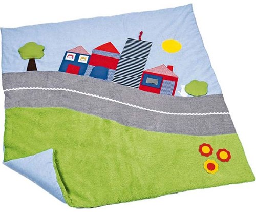 Käthe Kruse tapis d'éveil ville - tapis de jeu bébé doux 100x100 cm vert-2
