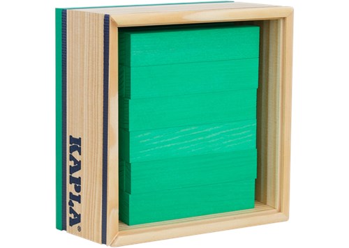 Kapla coffret de construction vert clair - 40 planchettes en bois jouet de construction
