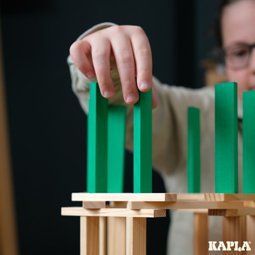 Kapla coffret de construction vert clair - 40 planchettes en bois jouet de construction-2