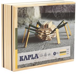 Kapla coffret de construction - blocs en bois - 75 pièces - jouet créatif coloré