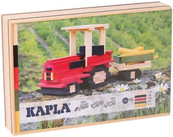 Kapla houten bouwblokken tractor set - 155 stuks - constructiespeelgoed