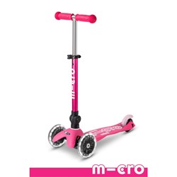 Micro kinderstep Mini Micro Deluxe inklapbaar LED roze 2-6 jaar