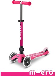 Mini Micro step Deluxe trottinette pliable LED rose