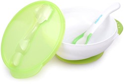 KidsMe Bakje met zuignap & lepel met thermometer - Lavendel