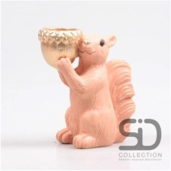 Season Inspired Decoration theelichthouder eekhoorn beige 16,3cm decoratie