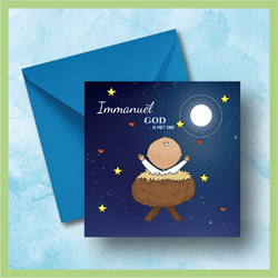de Wonderwolk carte de Noël Immanuël Dieu est avec nous 15x15cm enveloppe