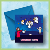de Wonderwolk carte de Noël bergers carrée avec enveloppe fête