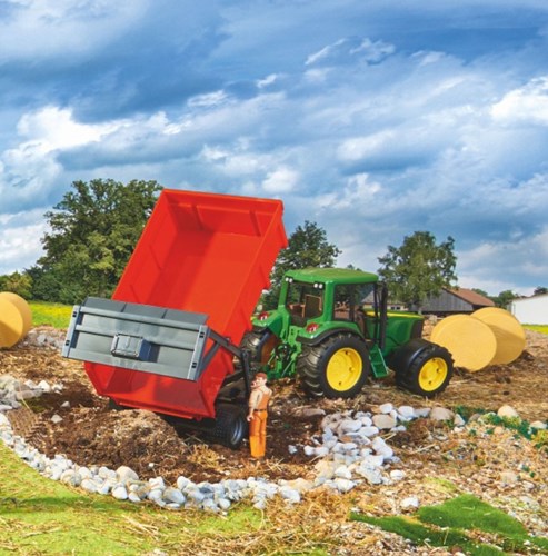 Bruder remorque basculante jouet rouge 1:16 machine agricole-3