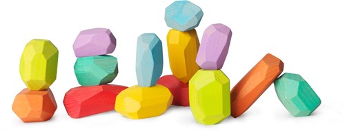Kinderfeets stapelstenen regenboog
