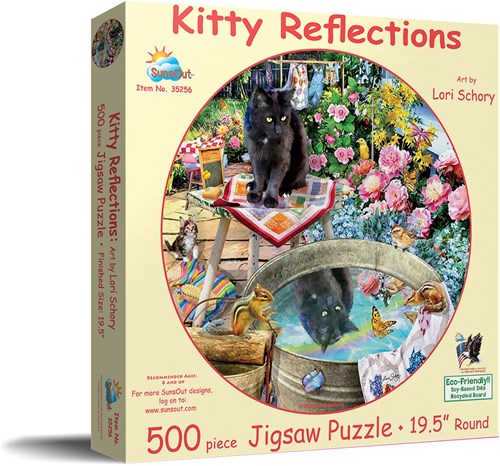 SunsOut puzzel Kat Kitty Reflections - 500 stukjes karton-2