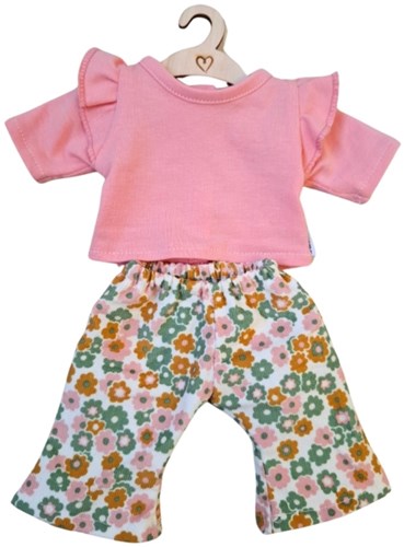 Hollie poppenkleding set Pansy flowerpower - kleurrijke outfit voor poppen